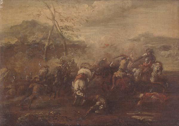 Pietro Graziani A cavalry skirmish oil painting picture